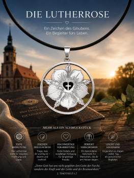 Martin Luther Lutherrose als 925 Silber Anhänger